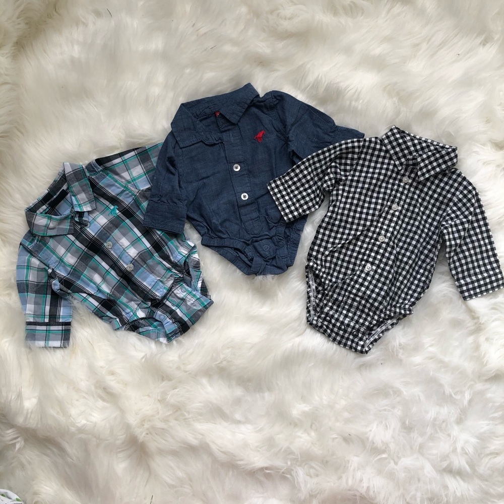 Wrangler and carters newborn body shirts